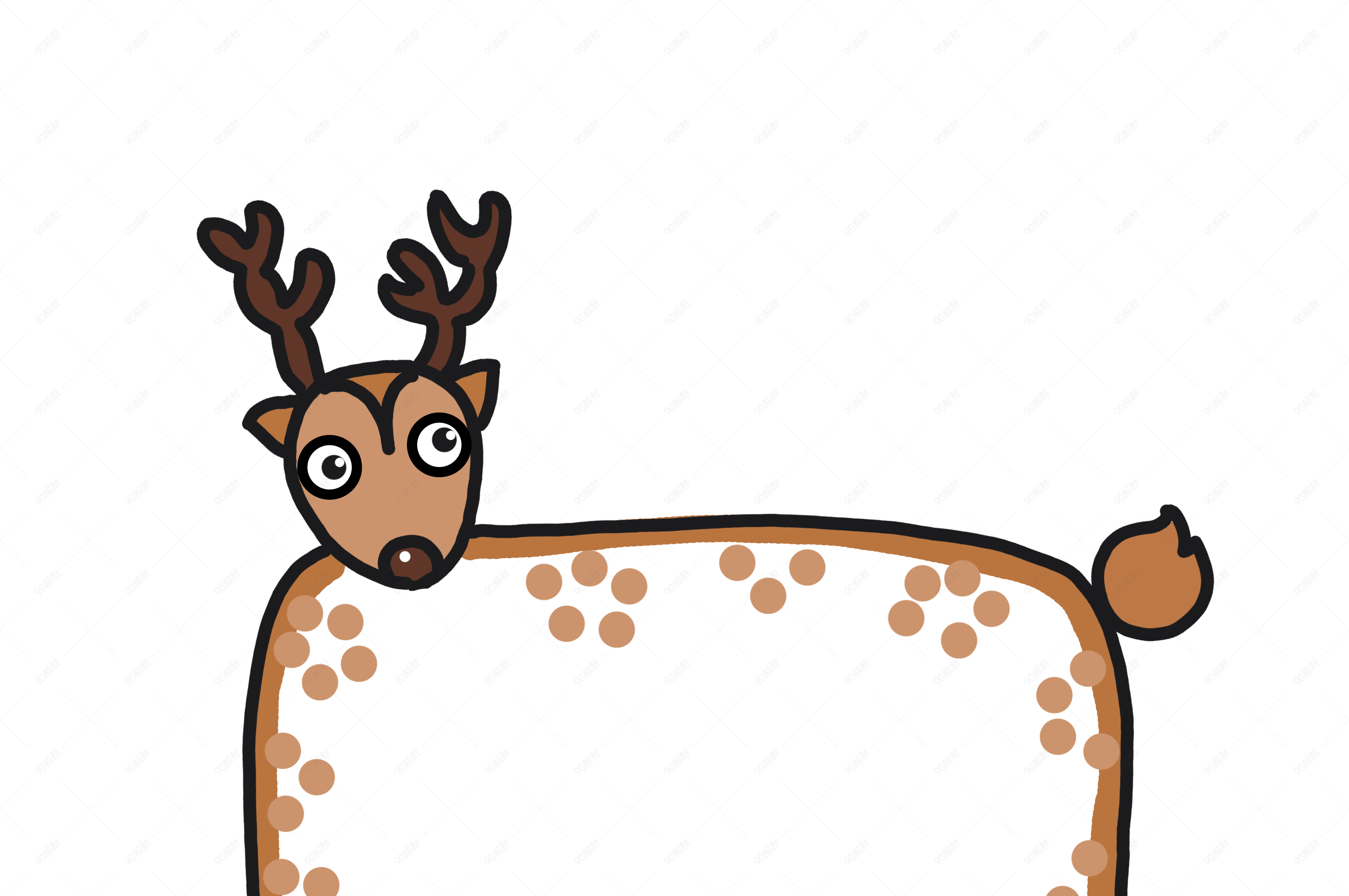 手绘棕色梅花鹿边框