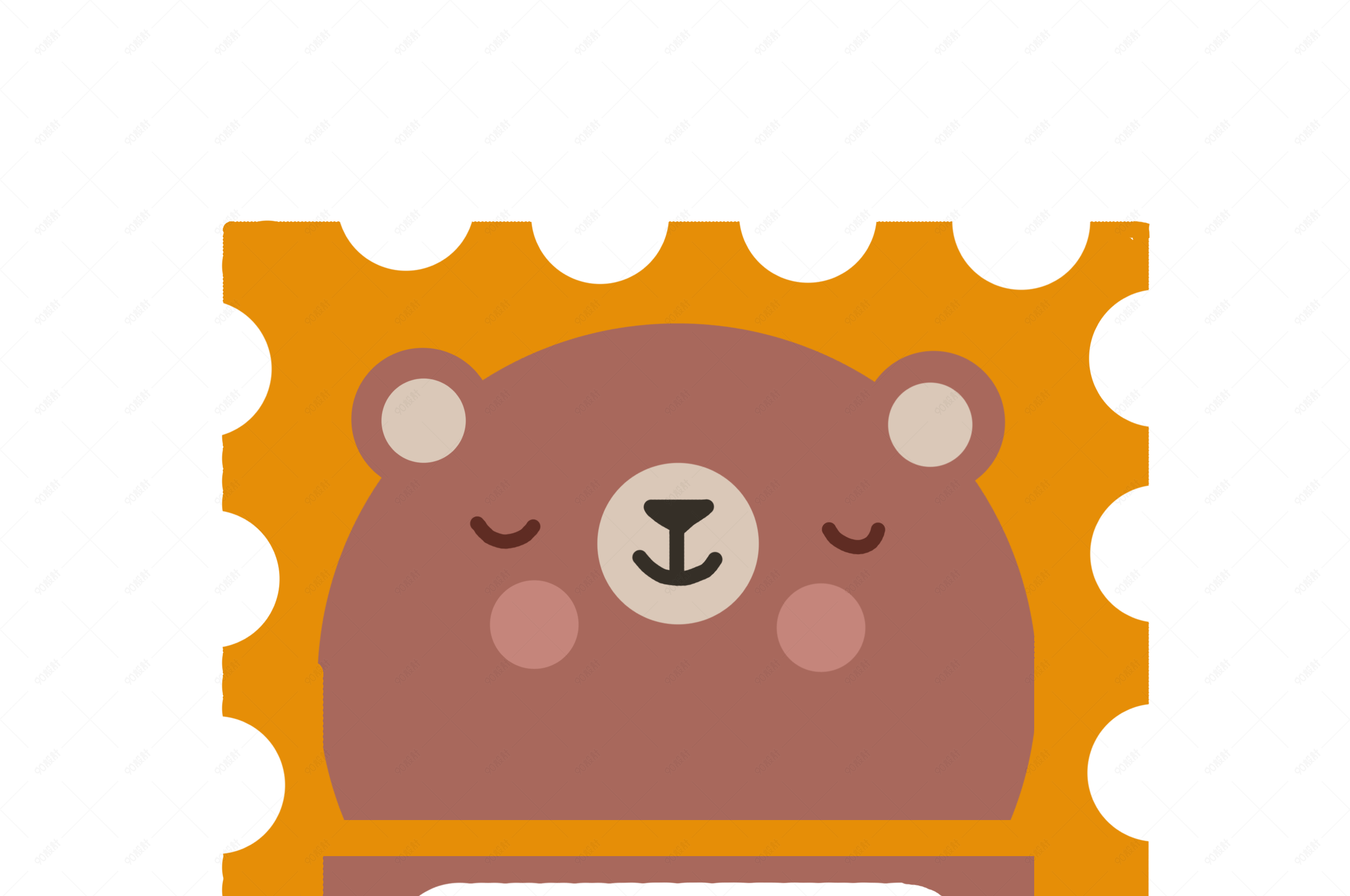 手绘黄色小熊边框