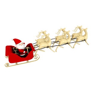 圣诞老人坐麋鹿车设计元素手绘车俯视车圣诞老人圣诞老人矢量图圣诞