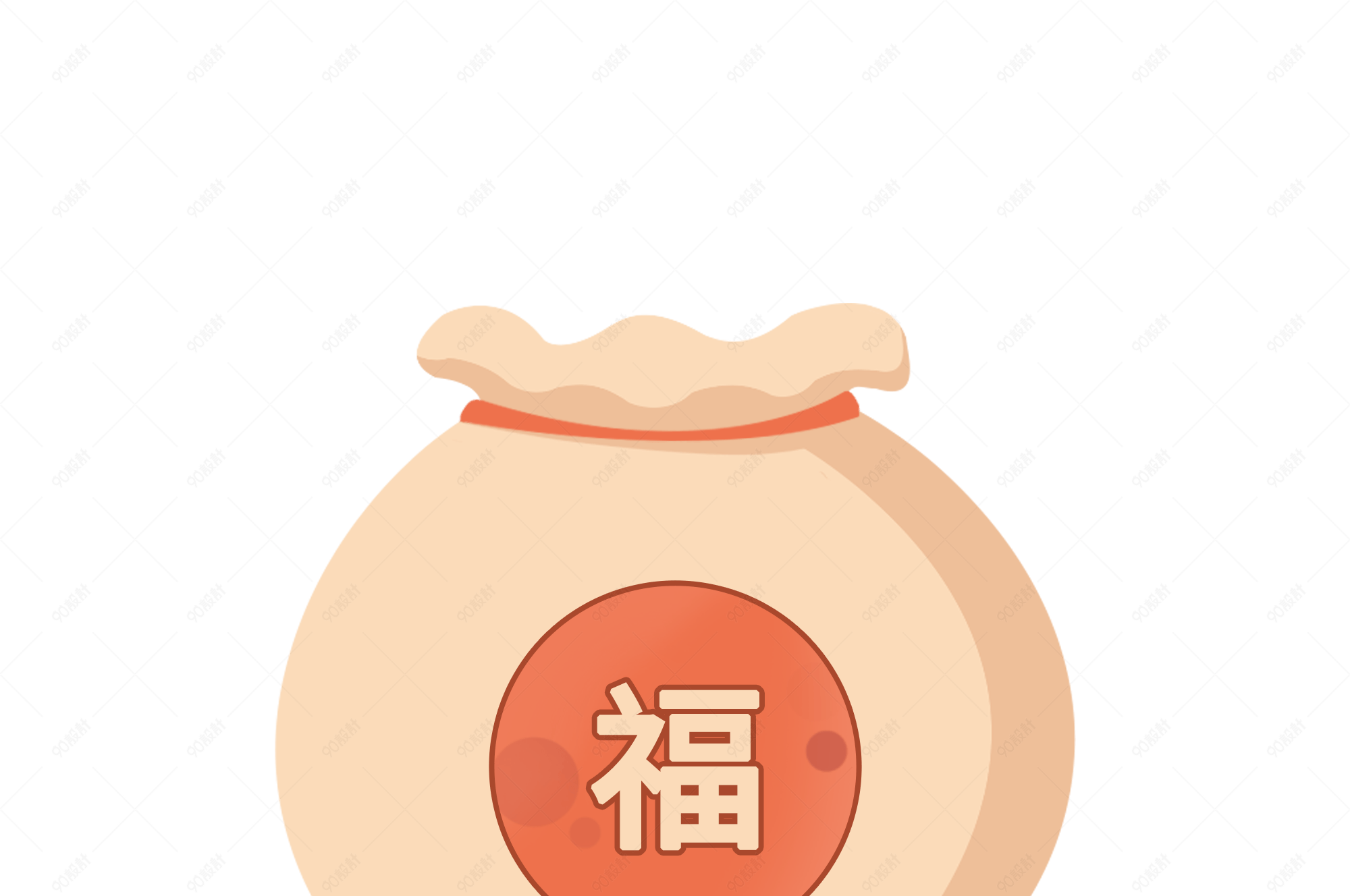 卡通可爱的扁平化转运福袋