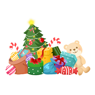 圣诞节q版卡通圣诞礼物场景