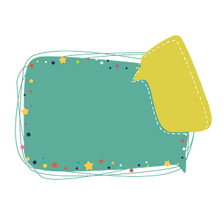 手绘卡通多彩线框对话边框