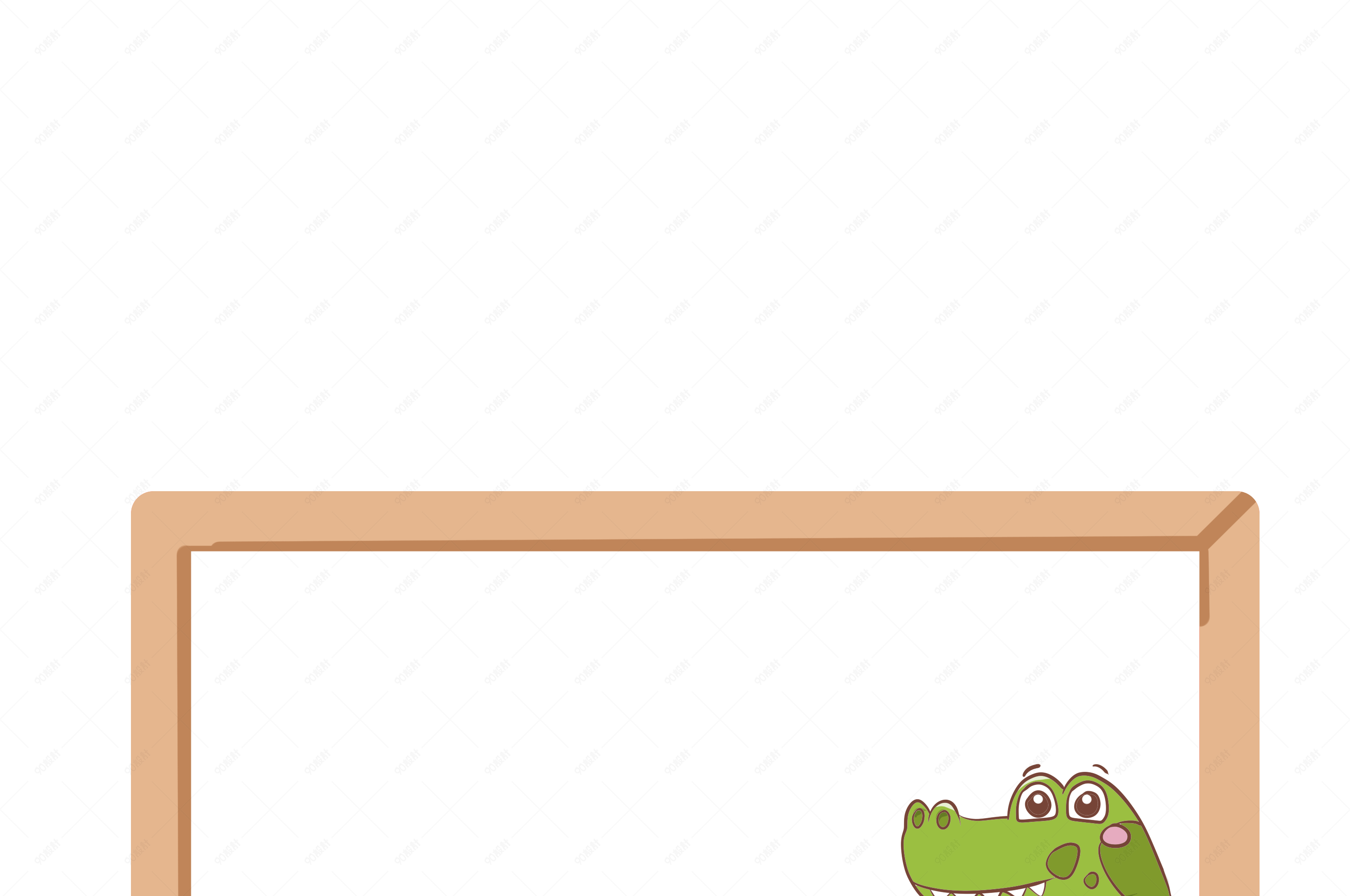 手绘动物鳄鱼边框