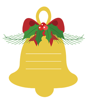 手绘圣诞铃铛边框