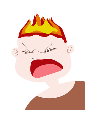 生气愤怒的表情插画