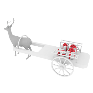 鹿拉礼物pngpsd2000*2000圣诞节快乐小场景pngpsd2000*2000拉草的车