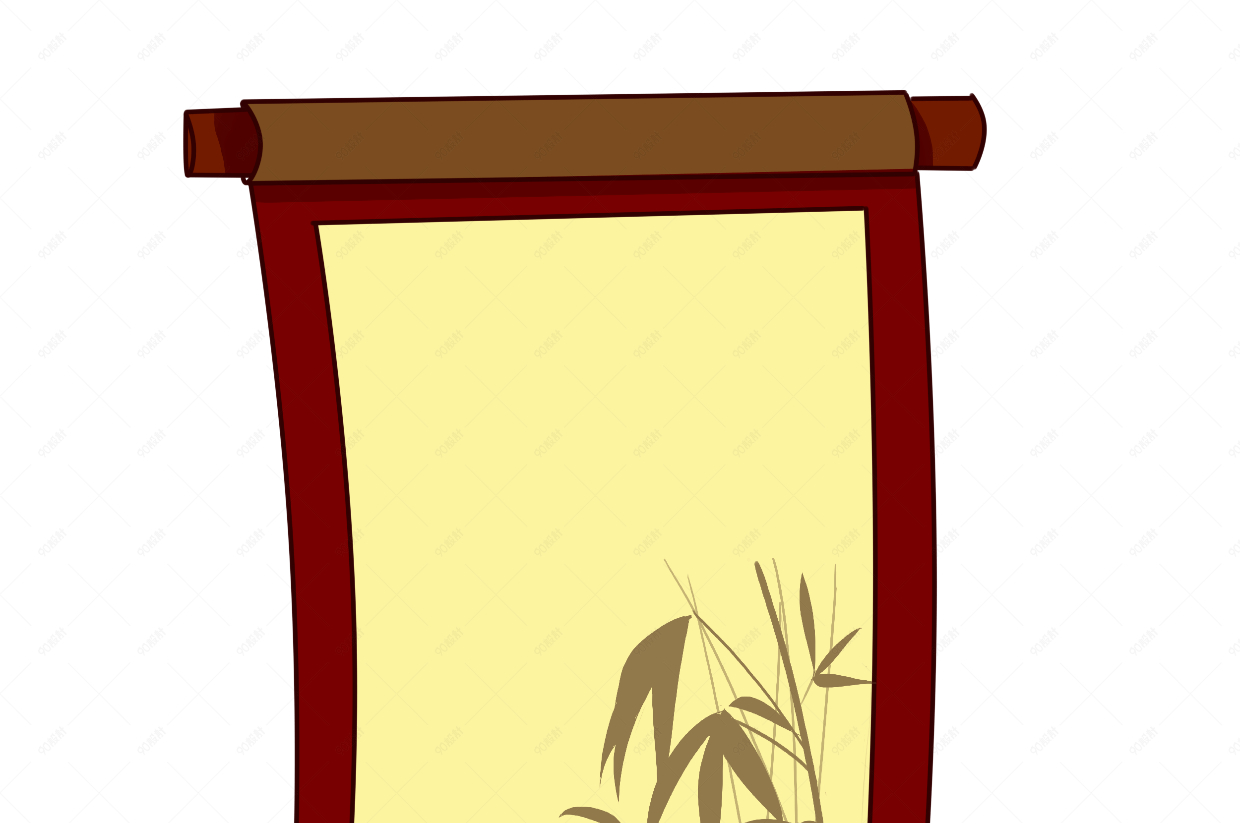 墨竹书卷方形中国风边框