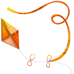 手绘黄色风筝边框