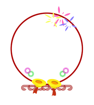 背景圆形徽章装饰pngpsd2000*2000圆形烟花中国风边框pngpsd默认格式