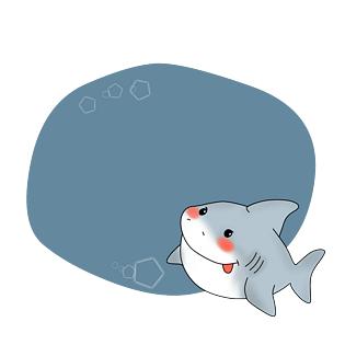 蓝色的鲨鱼边框插画