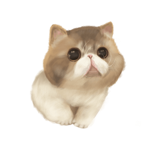 小清新动物手绘可爱猫png免费下载