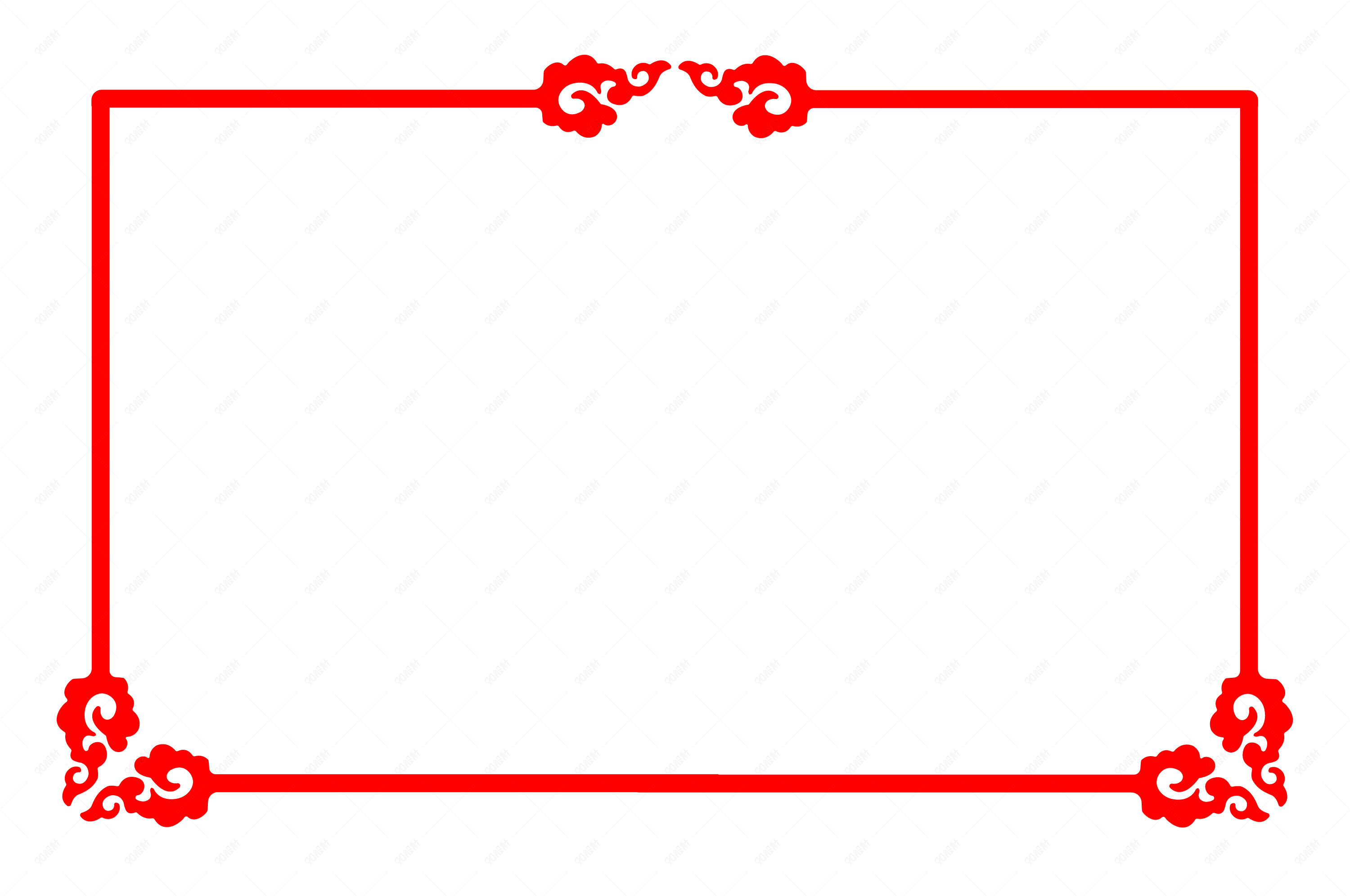 红色三角花纹边框插画