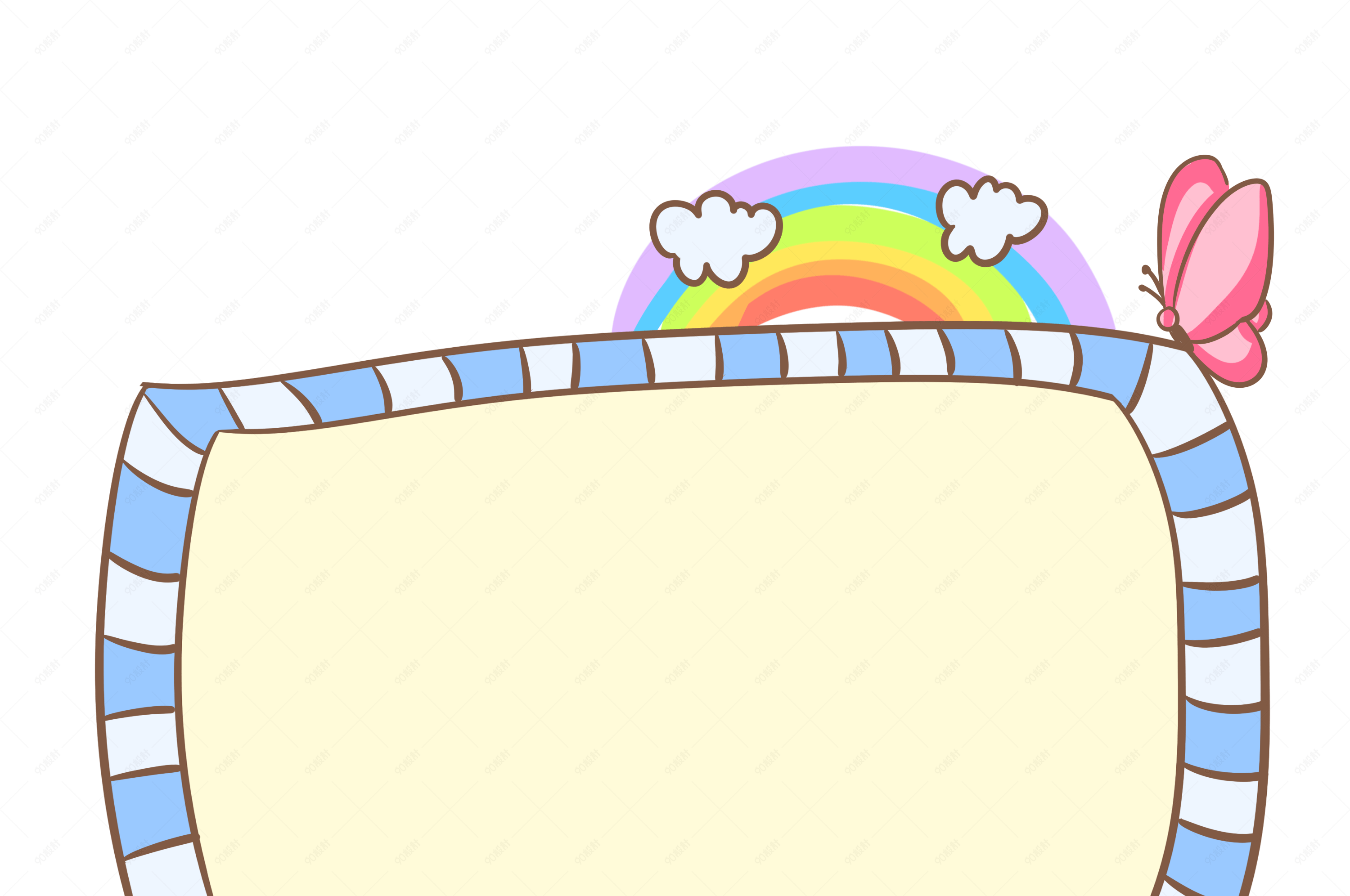 绿色的彩虹边框插画