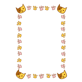 可爱的小猫咪边框插画pngpsd2000*2000手绘黄色的猫咪边框pngpsd2000*
