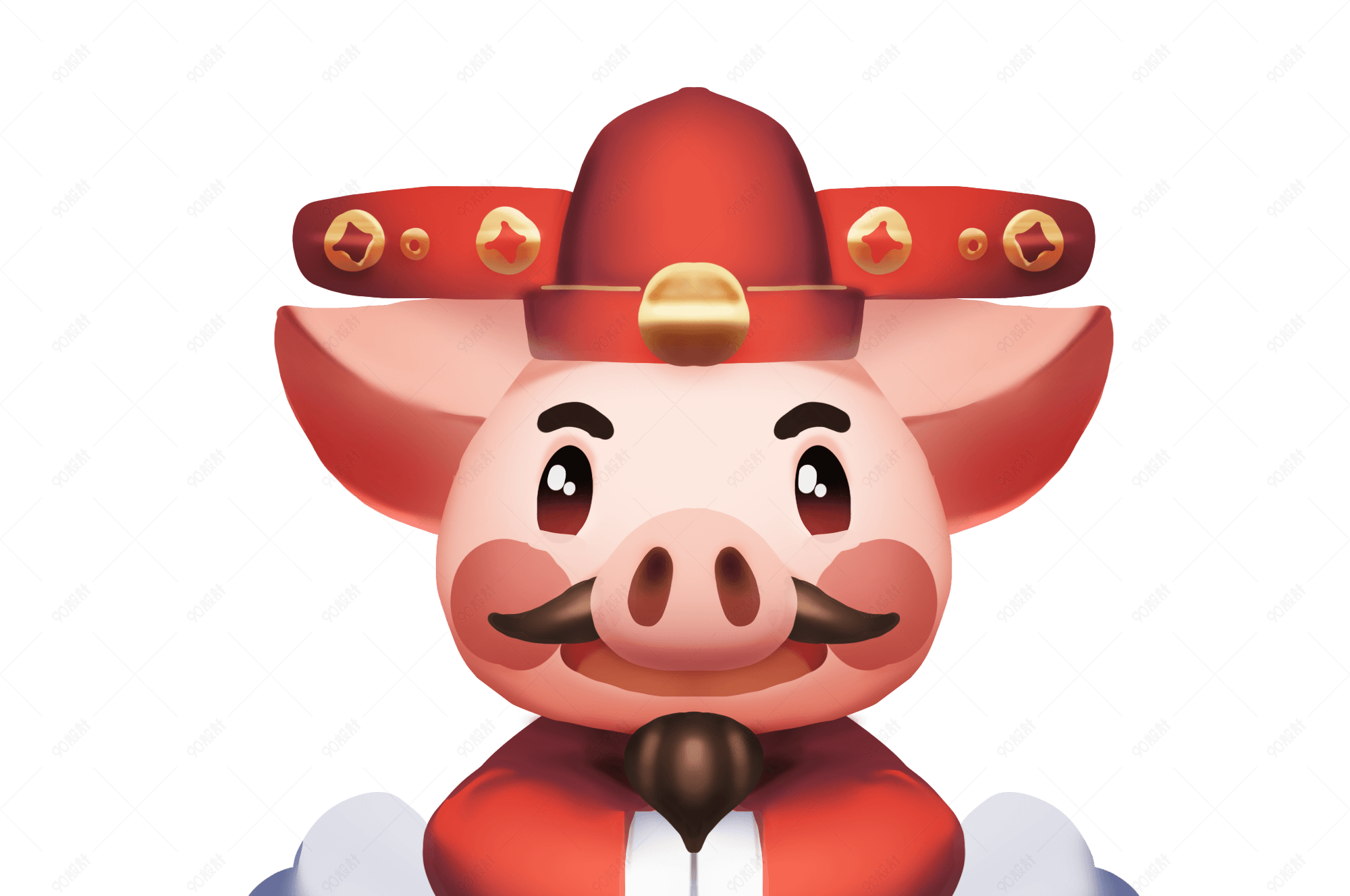 新年小猪2019财神爷png免扣卡通手绘