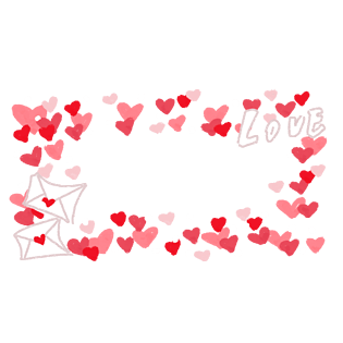 手绘爱心边框插画