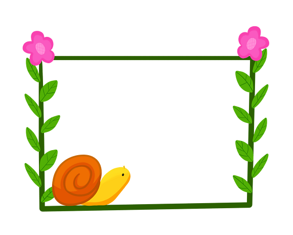 绿色的蜗牛边框插画