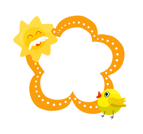 黄色的小鸡仔边框插画