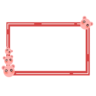 粉色的小猪边框插画