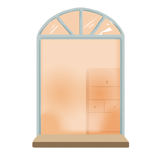 温暖色掉圆形窗户门洞素材