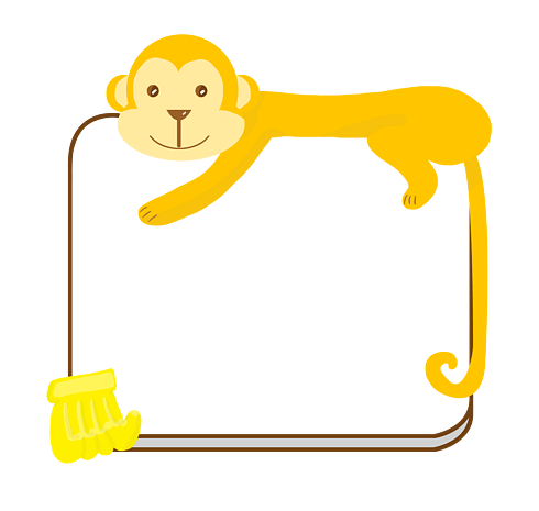 手绘猴子边框插画