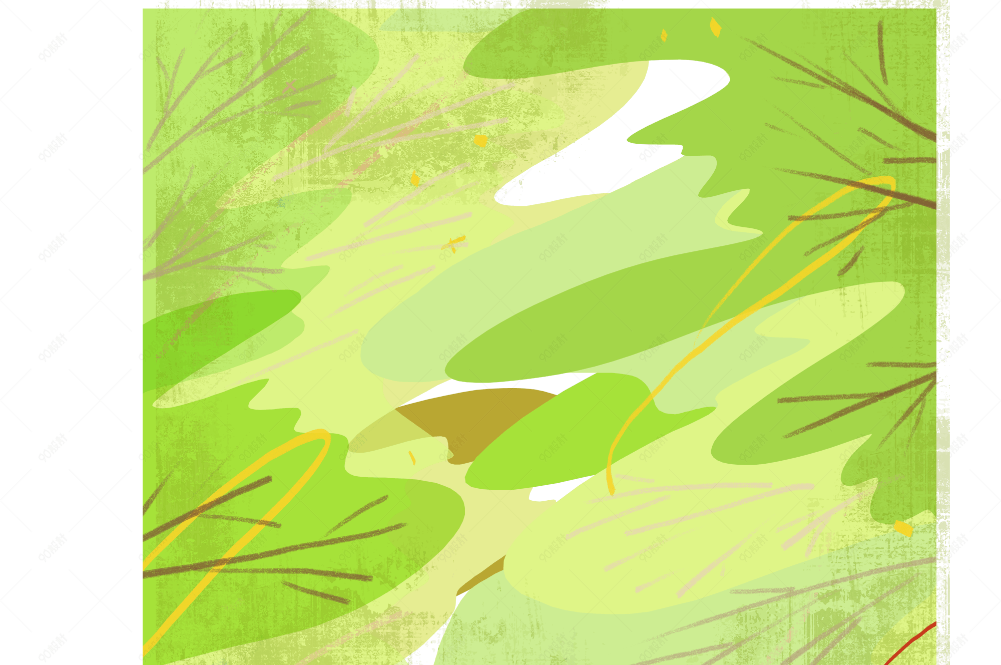 小清新的绿色装饰画