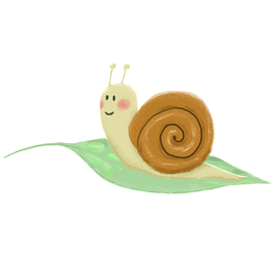 背着棕色壳子的可爱卡通蜗牛