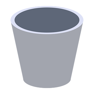 一个灰色的卡通手绘垃圾桶