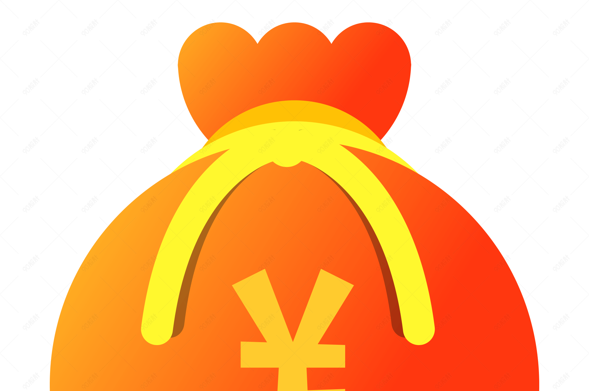 红色渐变钱袋子矢量素材