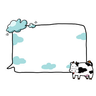 手绘白色的奶牛边框