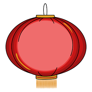 新年红色的灯笼边框pngpsd2000*2000喜庆中国结边框插画pngpsd2000*