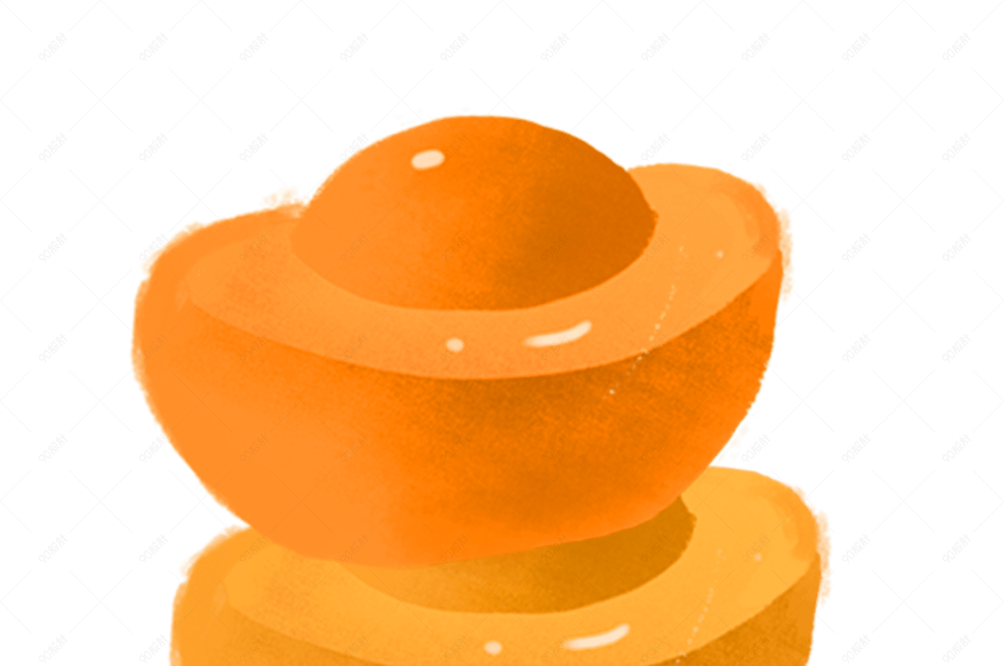 两个堆起来的橙色金元宝