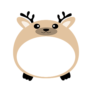 手绘小鹿边框插画pngpsd2000*2000小鹿q版卡通角色动物形象聊天表情包