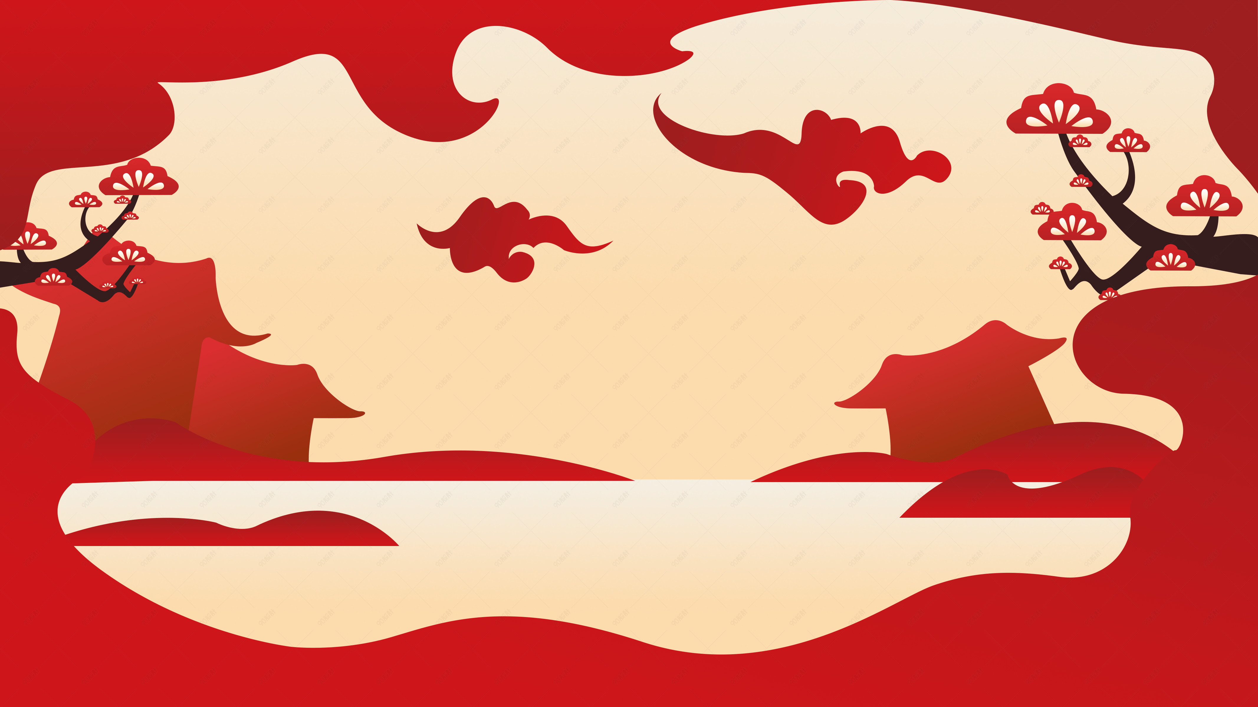 新年春节回家过年团聚红色背景图