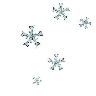 雪花简笔画漂浮冰晶经