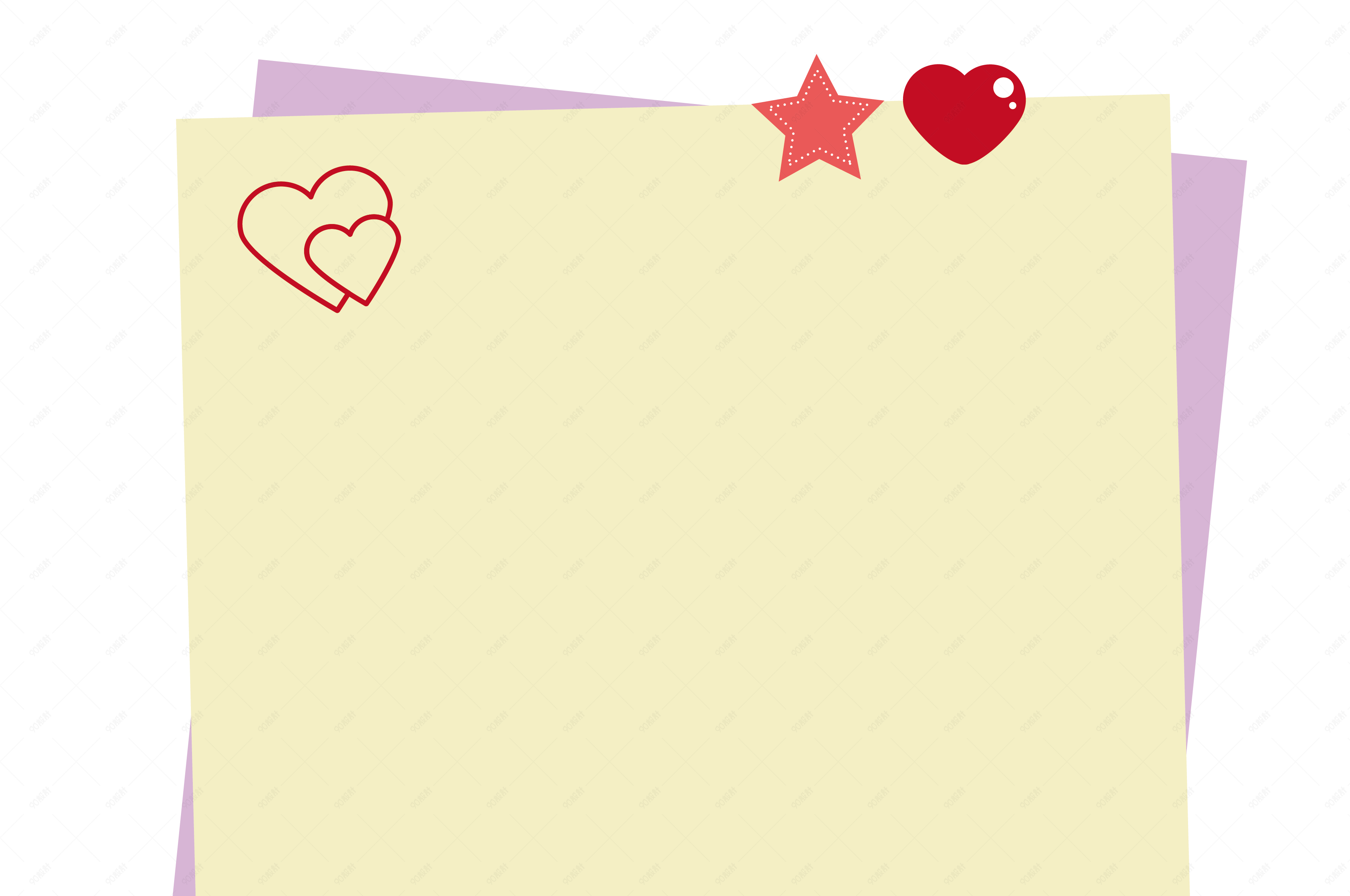 情人节可爱彩色便签纸矢量边框素材
