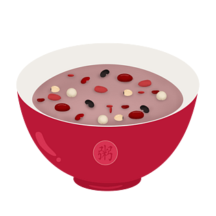 卡通手绘一碗腊八粥